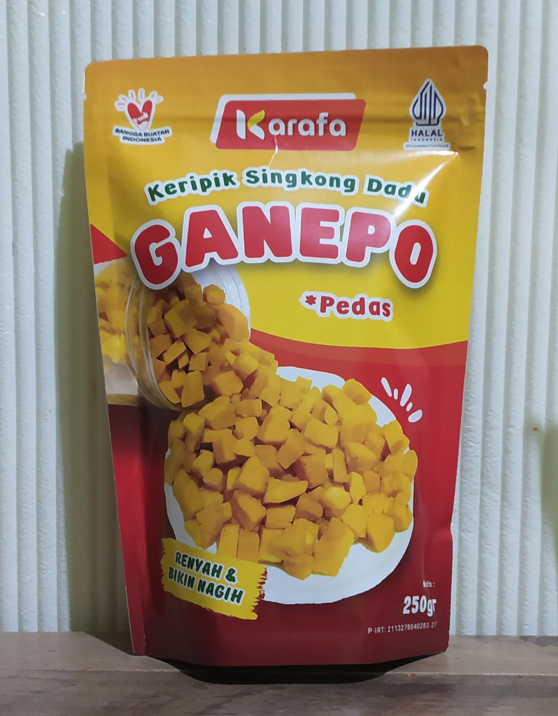 Kripik singkong Dadu Ganepo Pedas 250 gram